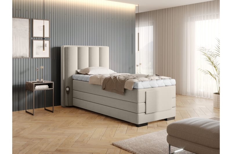 Banti Ställbar Kontinentalsäng 90x200 cm - Beige - Möbler - Sovrum - Sängar - Ställbara sängar