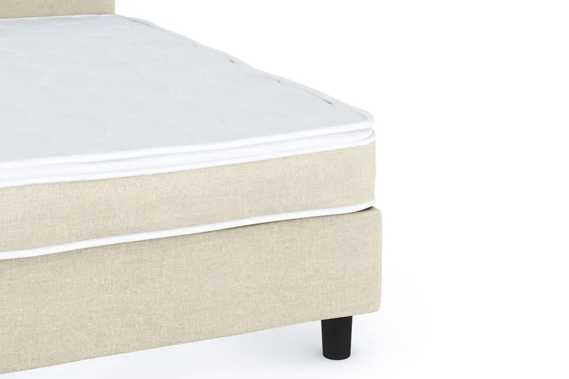 Billingen Komplett Sängpaket – Kontinentalsäng 120x200 cm i Tyg med Sänggavel + Bäddmadrass med Fasthetsgrad Medium - Beige - Möbler - Sovrum - Sängar - Kontinentalsängar