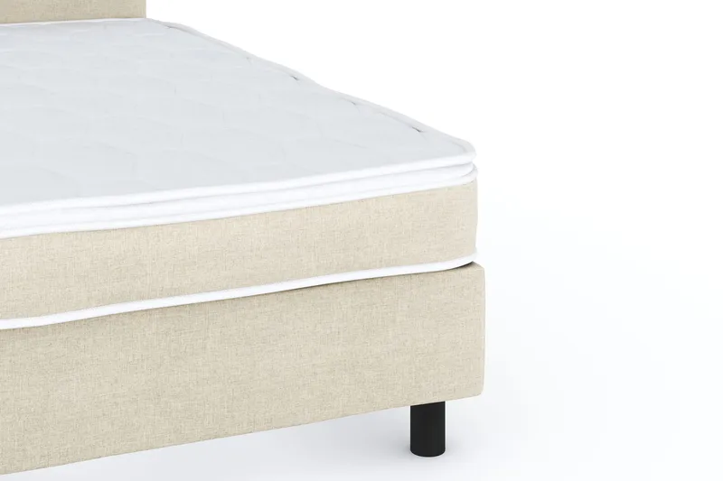 Billingen Komplett Sängpaket – Kontinentalsäng 140x200 cm i Tyg med Sänggavel + Bäddmadrass med Fasthetsgrad Medium - Beige - Möbler - Sovrum - Sängar - Kontinentalsängar