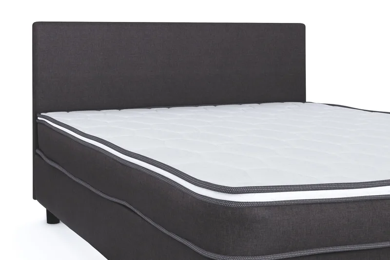 Billingen Komplett Sängpaket – Kontinentalsäng 140x200 cm i Tyg med Sänggavel + Bäddmadrass med Fasthetsgrad Medium - Grå - Möbler - Sovrum - Sängar - Kontinentalsängar