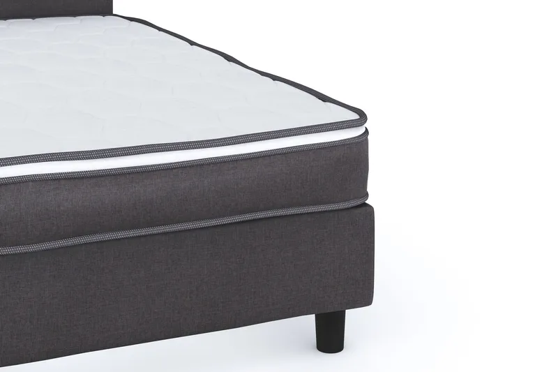 Billingen Komplett Sängpaket – Kontinentalsäng 140x200 cm i Tyg med Sänggavel + Bäddmadrass med Fasthetsgrad Medium - Grå - Möbler - Sovrum - Sängar - Kontinentalsängar