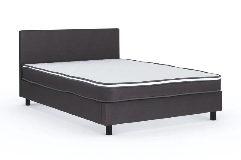 Billingen Komplett Sängpaket – Kontinentalsäng 140x200 cm i Tyg med Sänggavel + Bäddmadrass med Fasthetsgrad Medium - Grå - Möbler - Sovrum - Sängar - Kontinentalsängar