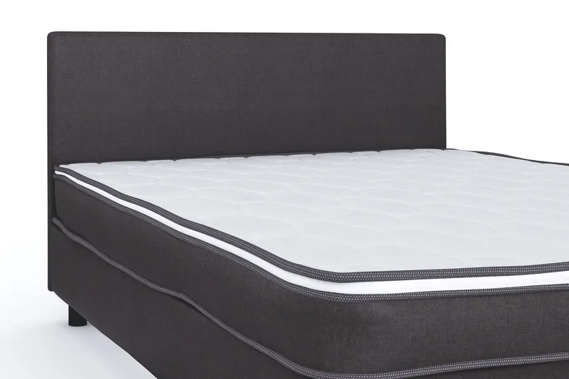 Billingen Komplett Sängpaket – Kontinentalsäng 140x200 cm i Tyg med Sänggavel + Bäddmadrass med Fasthetsgrad Medium - Grå - Möbler - Sovrum - Sängar - Kontinentalsängar
