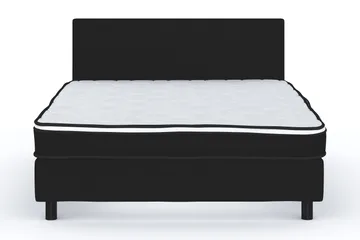 Billingen Komplett Sängpaket – Kontinentalsäng 140x200 cm i Tyg med Sänggavel + Bäddmadrass med Fasthetsgrad Medium - Svart - Möbler - Sovrum - Sängar - Kontinentalsängar