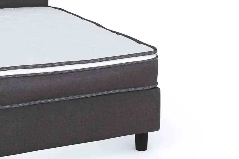 Billingen Komplett Sängpaket – Kontinentalsäng 160x200 cm i Tyg med Sänggavel + Bäddmadrass med Fasthetsgrad Medium - Grå - Möbler - Sovrum - Sängar - Kontinentalsängar