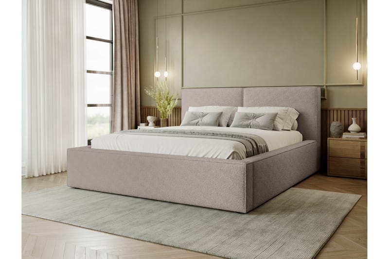 Bizantine Förvaringssäng 140x200 cm - Beige - Möbler - Sovrum - Sängar - Sängar med förvaring
