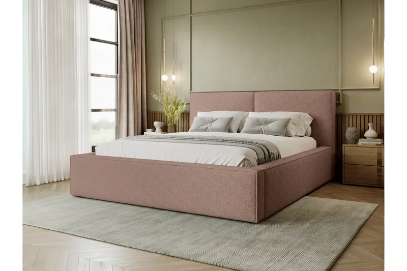 Bizantine Förvaringssäng 180x200 cm - Rosa - Möbler - Sovrum - Sängar - Sängar med förvaring