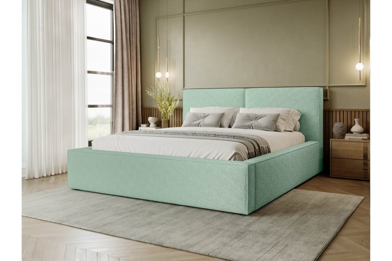 Bizantine Förvaringssäng 200x200 cm - Ljusgrå/Brun - Möbler - Sovrum - Sängar - Sängar med förvaring