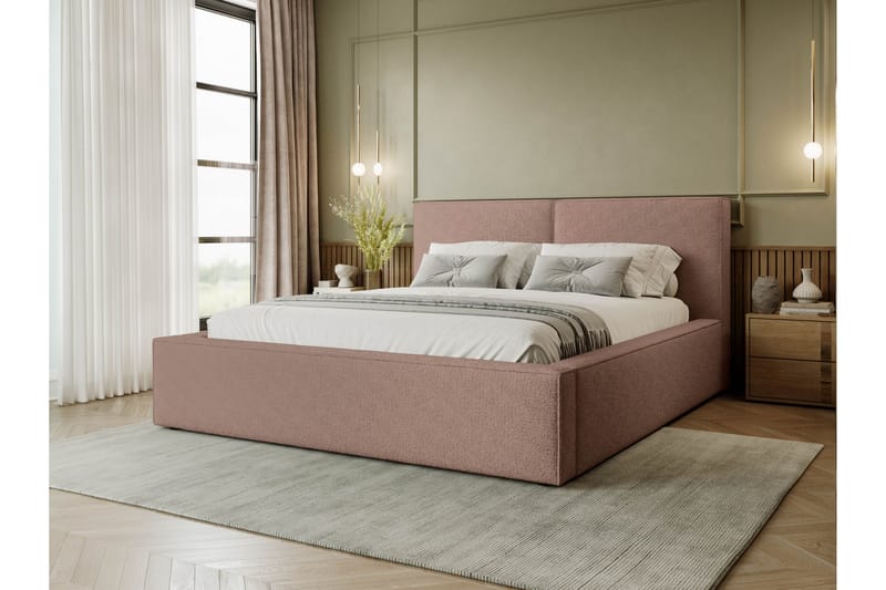 Bizantine Förvaringssäng 200x200 cm - Rosa - Möbler - Sovrum - Sängar - Enkelsängar