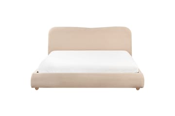 Blagnac Sängram med Förvaring i Bouclétyg med Sänggavel med Fasthetsgrad - Beige - Möbler - Sovrum - Sängram & sängstomme