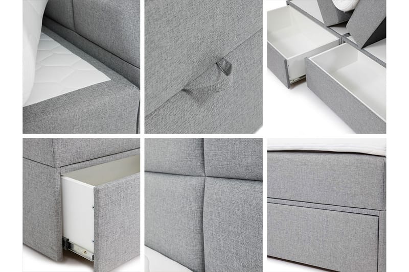 Bodskatan Sängpaket Kontinentalsäng 140x200 cm - Mörkgrå - Möbler - Sovrum - Sängar - Komplett Sängpaket