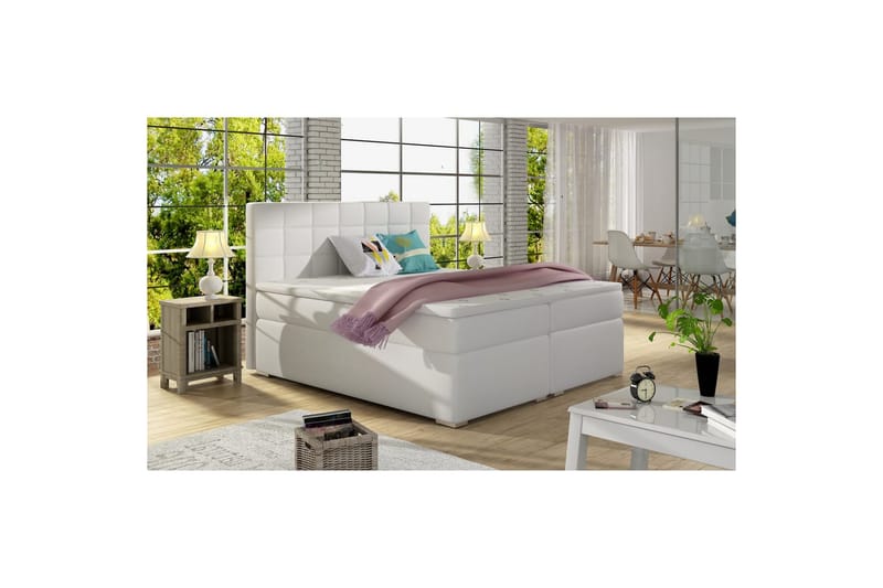 Box Spring Eltap Alice - 140x200 cm, Soft 17, Vit - Möbler - Sovrum - Sängar - Kontinentalsängar