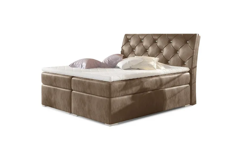 Box Spring Eltap Balvin - 140x200 cm, Monolith 09, Brun - Möbler - Sovrum - Sängar - Kontinentalsängar