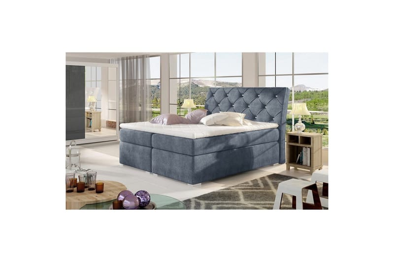 Box Spring Eltap Balvin - 140x200 cm, Omega 86, Blå - Möbler - Sovrum - Sängar - Kontinentalsängar