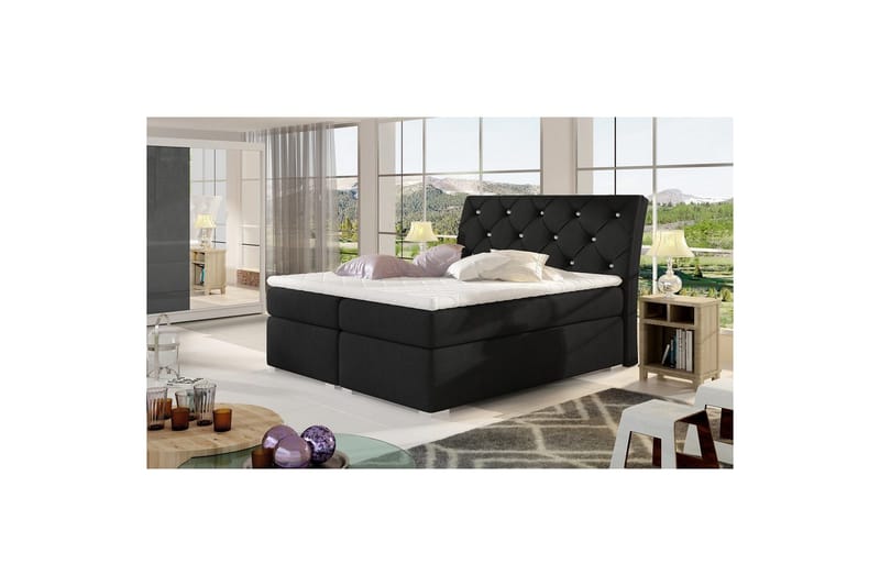 Box Spring Eltap Balvin - 140x200 cm, Sawana 14, Svart - Möbler - Sovrum - Sängar - Kontinentalsängar