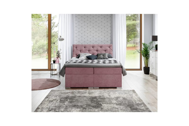 Box Spring Eltap Balvin - 140x200 cm, Soro 61, Rosa - Möbler - Sovrum - Sängar - Kontinentalsängar