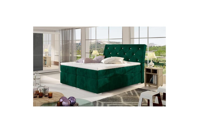 Box Spring Eltap Balvin - 160x200 cm, Kronos 19, Mörkgrön - Möbler - Sovrum - Sängar - Kontinentalsängar