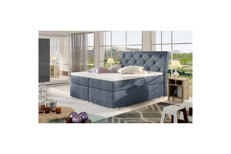 Box Spring Eltap Balvin - 160x200 cm, Omega 86, Blå - Möbler - Sovrum - Sängar - Kontinentalsängar