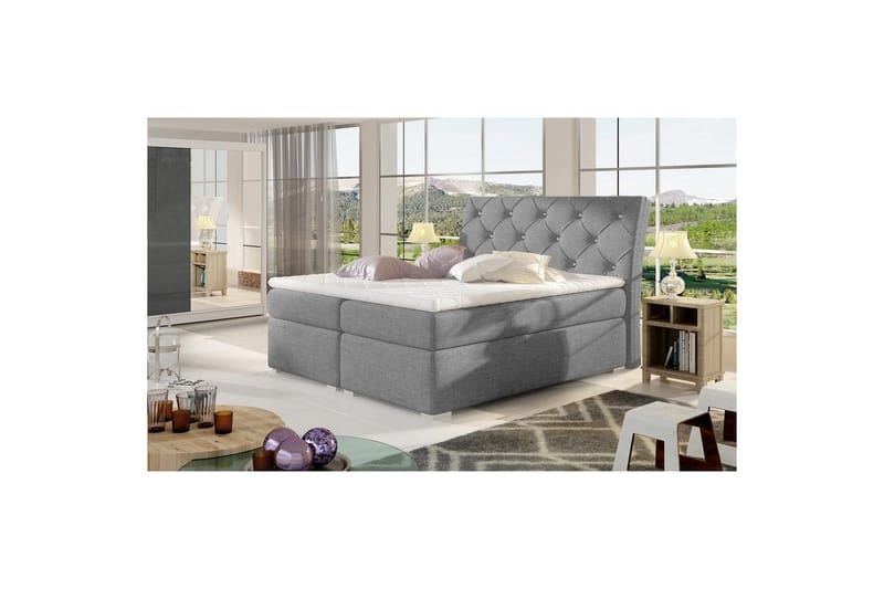 Box Spring Eltap Balvin - 160x200 cm, Sawana 21, Grå - Möbler - Sovrum - Sängar - Kontinentalsängar