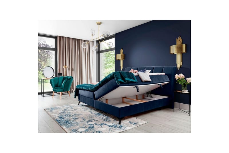 Boxfjäder Eltap Aderito - 160x200 cm, Kronos 09, Kronos 09 Pasy 2, Mörkblå - Möbler - Sovrum - Sängar - Kontinentalsängar