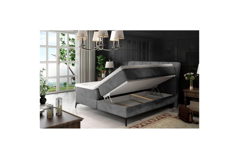 Boxfjäder Eltap Aderito - 160x200 cm, Paros 05, Paros 05 Pasy 2, Ljusgrå - Möbler - Sovrum - Sängar - Kontinentalsängar