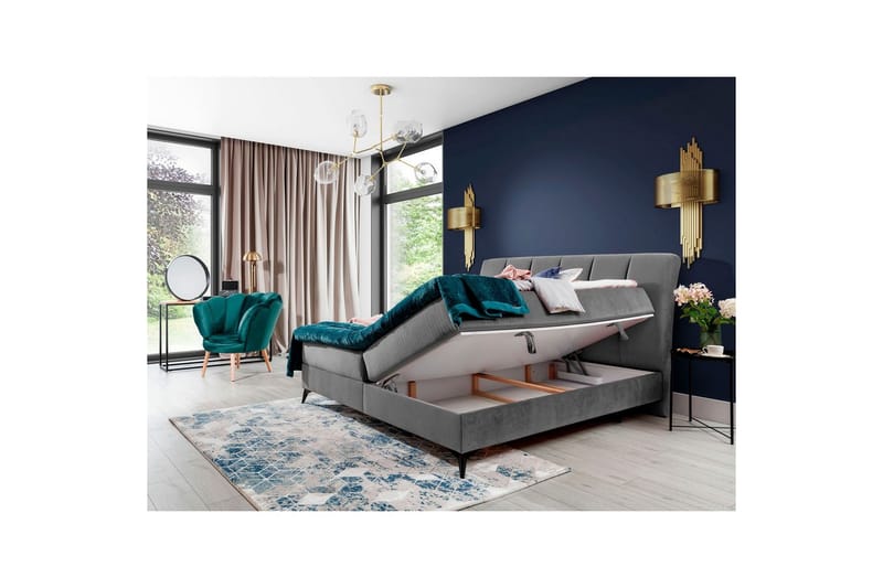 Boxfjäder Eltap Aderito - 180x200 cm, Jasmine 90, Grå - Möbler - Sovrum - Sängar - Kontinentalsängar