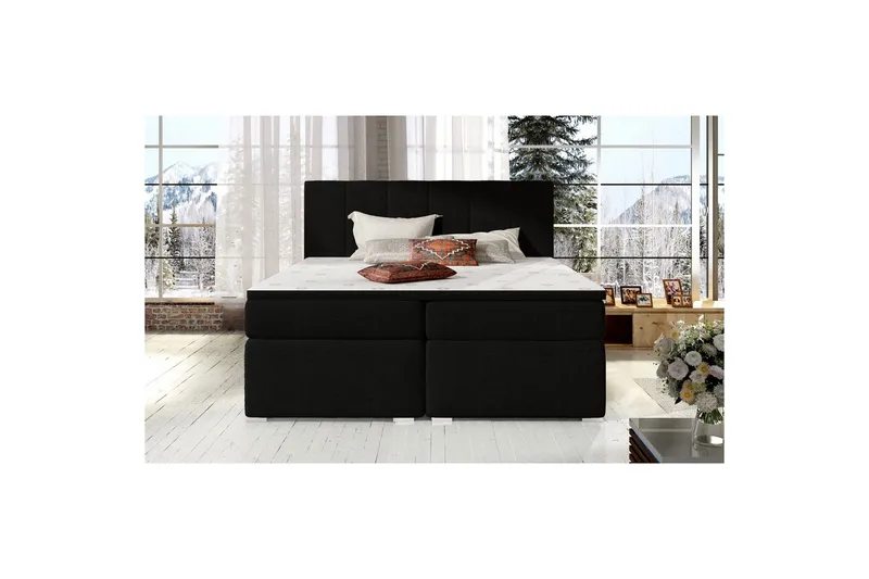 Boxspring Eltap Bolero, Sawana 14, Svart, 180x200 cm