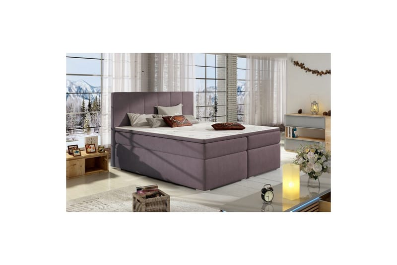 Boxspring Eltap Bolero, Soro 65, Rosa, 140x200 cm