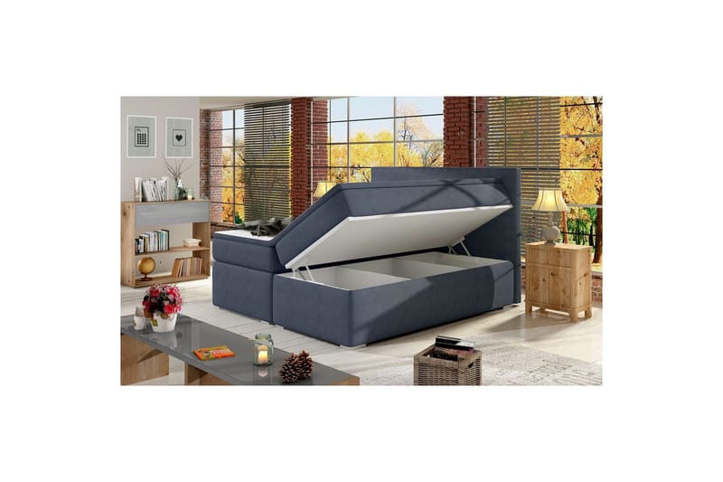 Boxspring Eltap Divalo - Soro 76, Blå, 140x200 cm - Möbler - Sovrum - Sängar - Kontinentalsängar