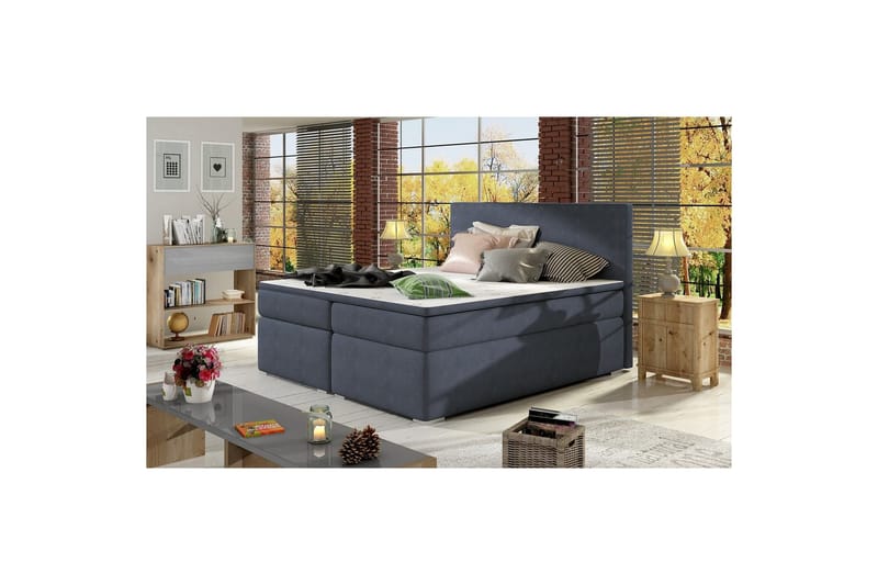 Boxspring Eltap Divalo - Soro 76, Blå, 160x200 cm - Möbler - Sovrum - Sängar - Kontinentalsängar