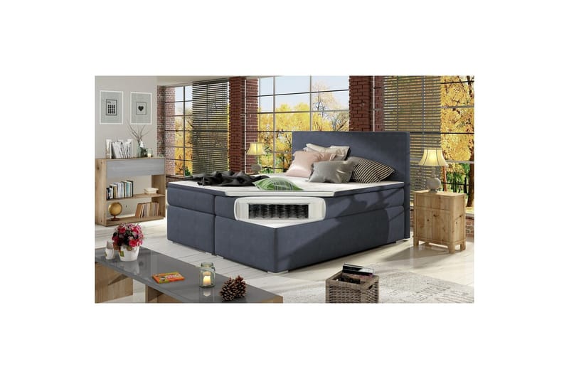 Boxspring Eltap Divalo - Soro 76, Blå, 180x200 cm - Möbler - Sovrum - Sängar - Kontinentalsängar