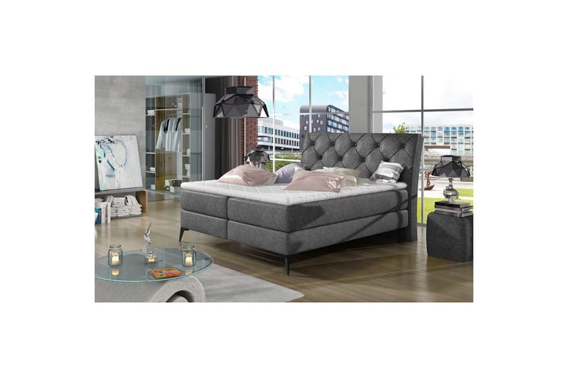 Boxspring Eltap Laos, Dora 96, Mörkgrå, 180x200 cm