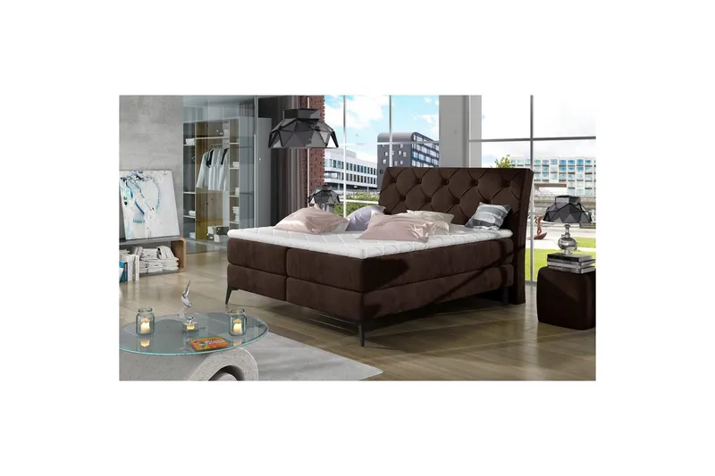 Boxspring Eltap Laos, Kronos 06, Mörkbrun, 180x200 cm