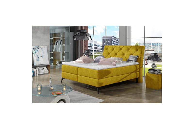 Boxspring Eltap Laos, Omega 68, Gul, 180x200 cm