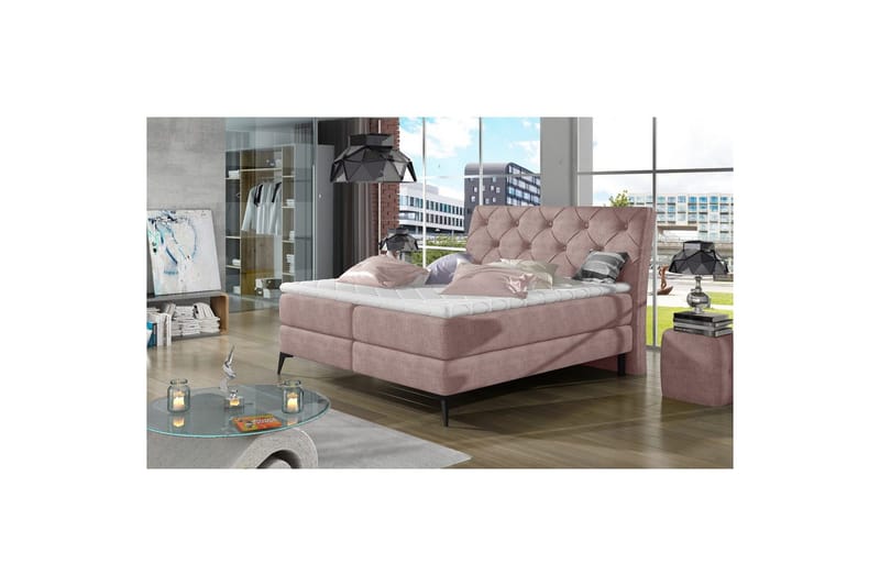Boxspring Eltap Laos, Omega 91, Rosa, 180x200 cm