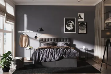 Boxy Komplett Sängpaket Box Bed 180x200 cm - Svart/Grå - Möbler - Sovrum - Sängar - Komplett Sängpaket