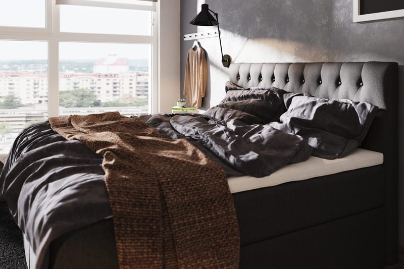 Boxy Komplett Sängpaket Box Bed 180x200 cm - Svart/Grå - Möbler - Sovrum - Sängar - Komplett Sängpaket