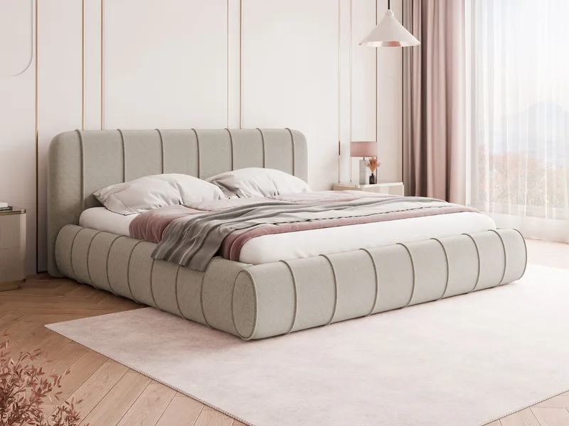 Calrosin Sängram 120x200 cm med Förvaring - Beige - Möbler - Sovrum - Sängar - Sängar med förvaring