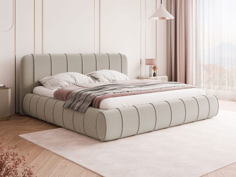 Calrosin Sängram 180x200 cm med Förvaring - Beige - Möbler - Sovrum - Sängar - Sängar med förvaring