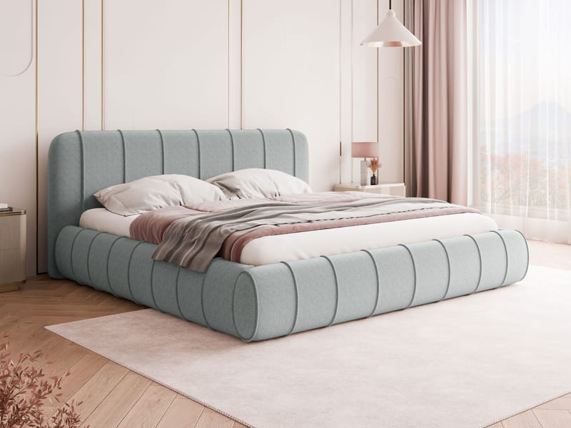 Calrosin Sängram 200x200 cm med Förvaring - Ljusgrå - Möbler - Sovrum - Sängar - Sängar med förvaring