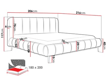 Calrosin Sängram på ben 180x200 cm med Förvaring - Rosa - Möbler - Sovrum - Sängar - Sängar med förvaring