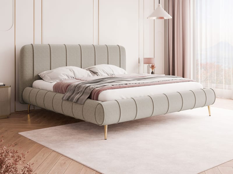 Calrosin Sängram på ben 200x200 cm med Förvaring - Beige - Möbler - Sovrum - Sängar - Sängar med förvaring