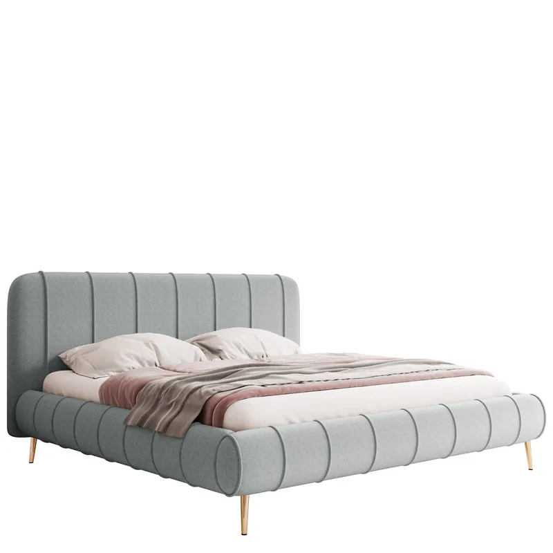 Calrosin Sängram på ben 200x200 cm med Förvaring, Ljusgrå