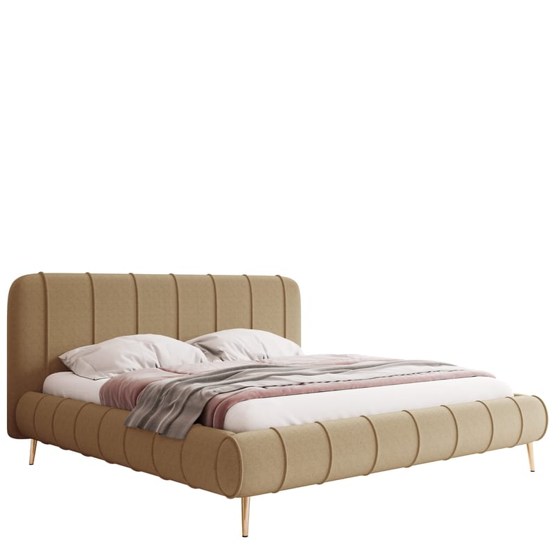 Calrosin Sängram på ben 200x200 cm med Förvaring, Mörkbeige