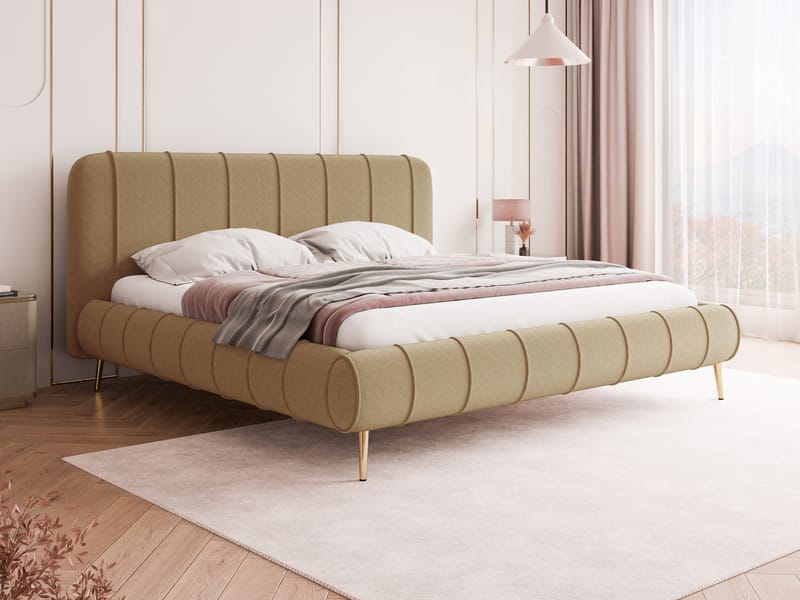 Calrosin Sängram på ben 120x200 cm med Förvaring - Mörkbeige - Möbler - Sovrum - Sängar - Sängar med förvaring