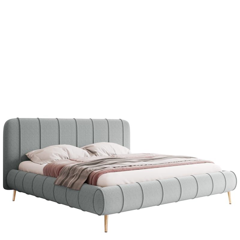 Calrosin Sängram på ben 140x200 cm med Förvaring, Ljusgrå