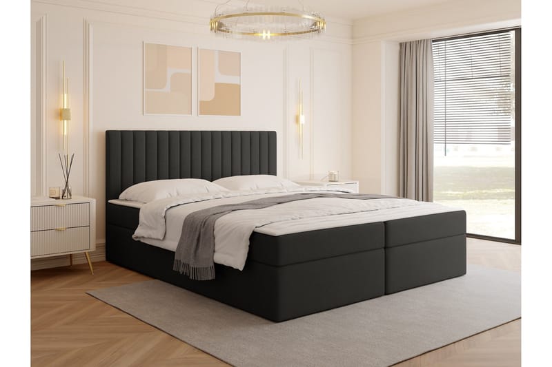 Calrosor Sängpaket Kontinentalsäng med Förvaring 140x200 cm - Svart - Möbler - Sovrum - Sängar - Komplett Sängpaket