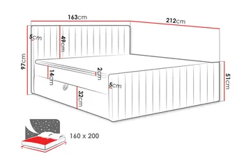 Calrosor Sängpaket Kontinentalsäng med Förvaring 160x200 cm - Blå - Möbler - Sovrum - Sängar - Komplett Sängpaket