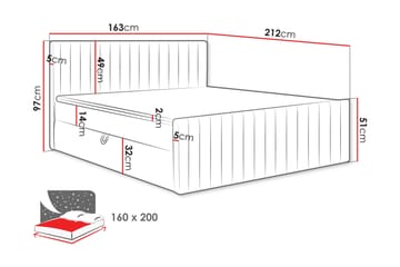 Calrosor Sängpaket Kontinentalsäng med Förvaring 160x200 cm - Svart - Möbler - Sovrum - Sängar - Komplett Sängpaket
