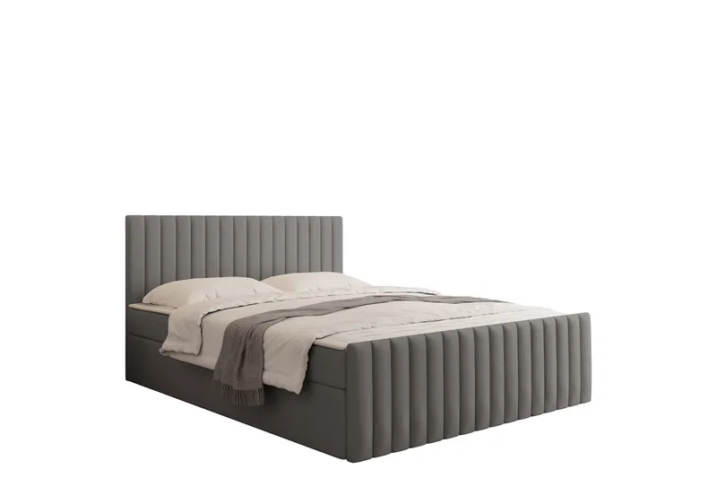 Calrosor Sängpaket Kontinentalsäng med Förvaring 180x200 cm - Grå - Möbler - Sovrum - Sängar - Komplett Sängpaket